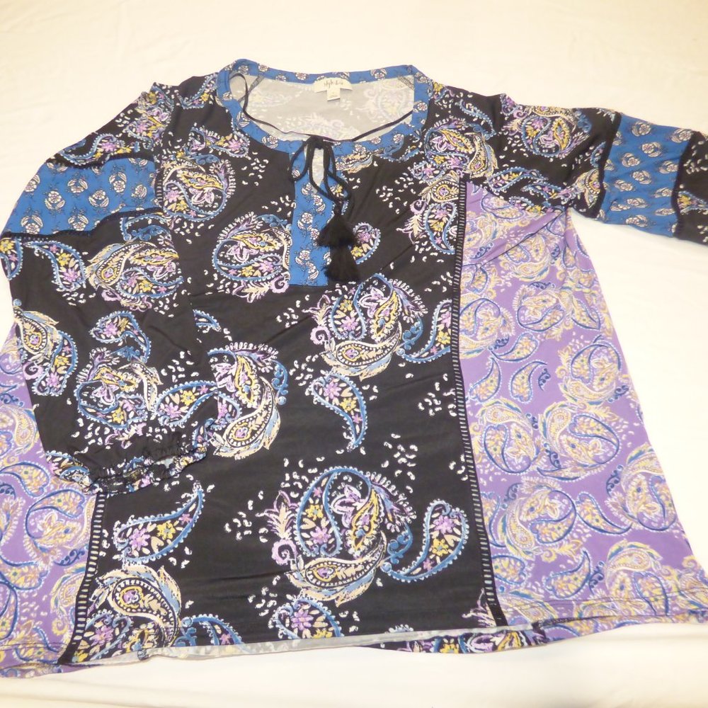 Style & Co Printed Split-Neck Top, - Picture 14 of 15